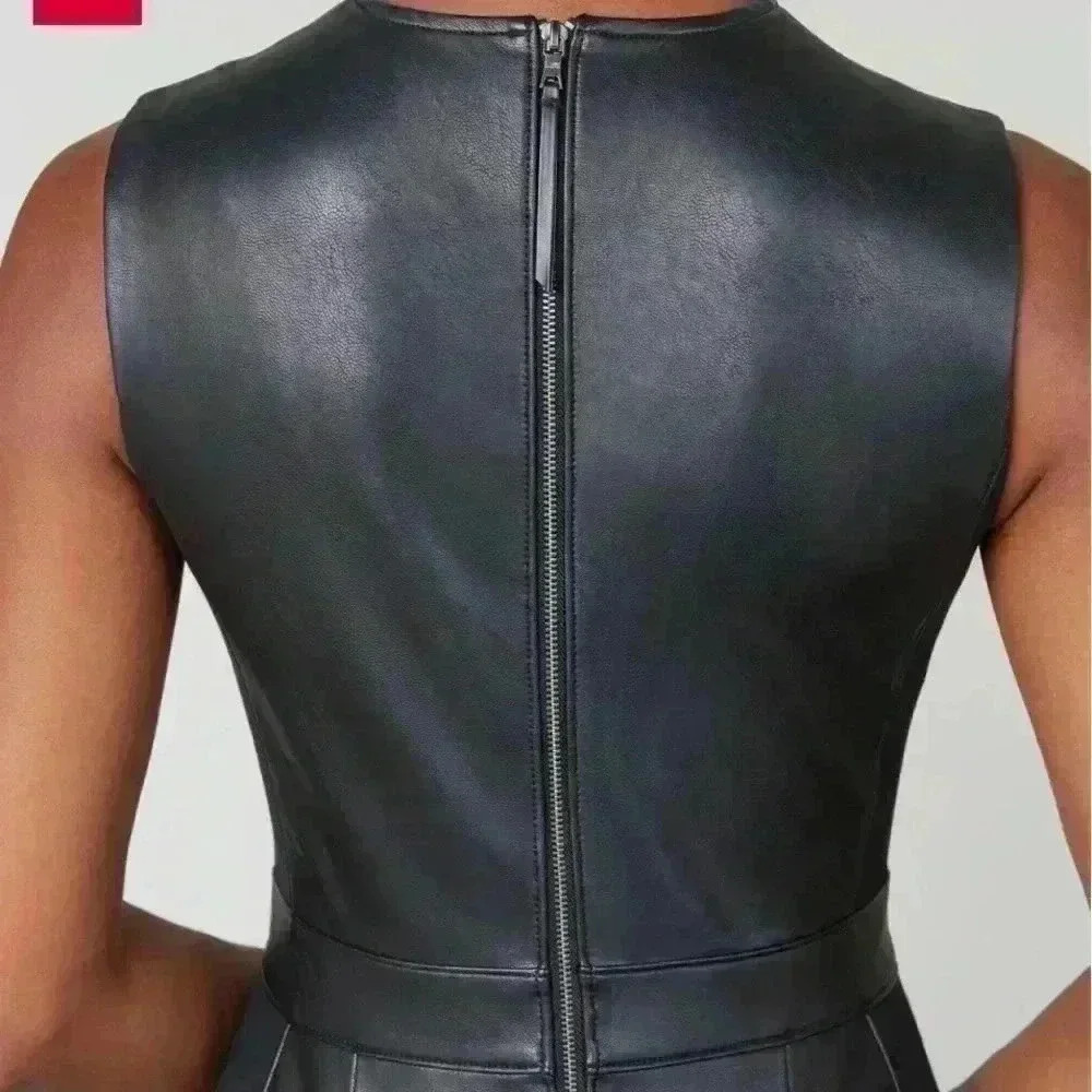 NWT Spanx Leather-Like Combo Fitted Dress, Womens 1X, XL - Picture 4 of 5